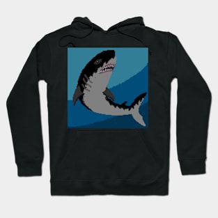 Pixel Megalodon - Black Hoodie